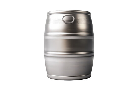 Metal beer keg isolated on transparent background. Metal beer keg isolated on white background.