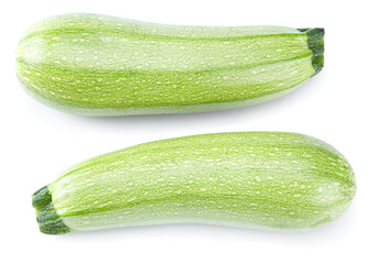 zucchini or marrow isolated on white background. clipping path