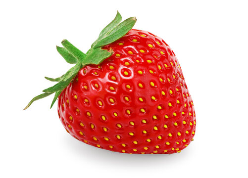 strawberry isolated on white background. macro. clipping path
