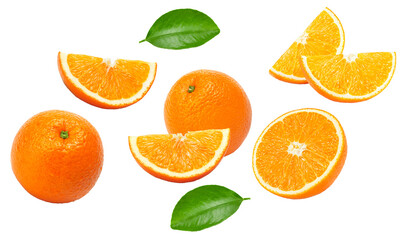 cut of orange isolated on white background. clipping path