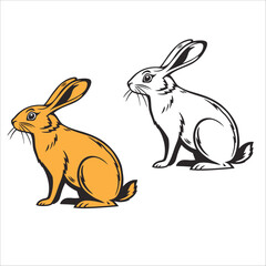 Naklejka premium Coloring Book For Kid Rabbit Image Vector