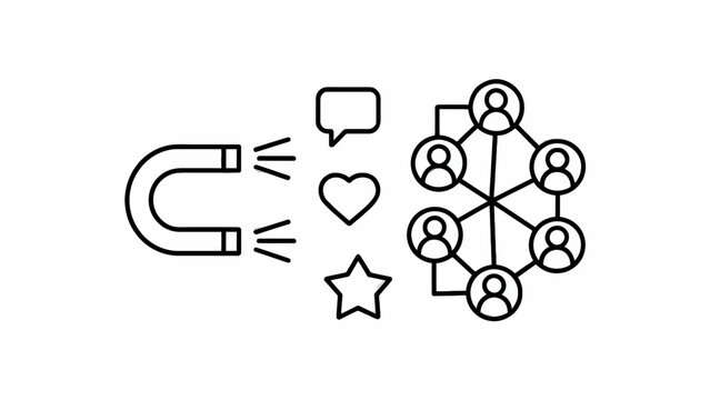 Magnet attracting social media engagement fostering online community growth for brand success and content virality