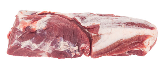 Piece of meat isolated on white background.