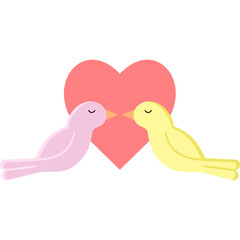bird in love icon illustration design with flat
