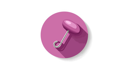 Cute pink baby rattle icon in flat design style. Perfect vector illustration for newborn announcements, baby showers, or children's projects.