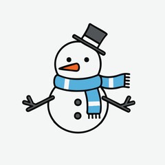Cartoon snowman vector illustration
