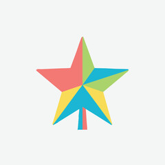 Bright star icon in vibrant colors