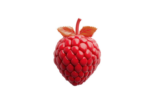 Single ripe red raspberry isolated on transparent background.