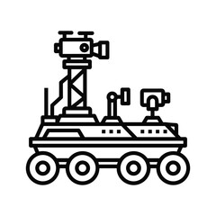 Mars Rover Robotic Vehicle Line Icon