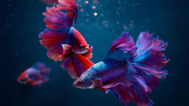 Colorful siamese fighting fish closeup