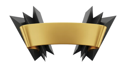 Gold Banner with Black Spiky Edges - A Premium Award or Recognition Emblem