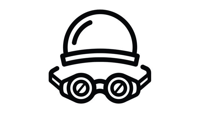 Get Ready to Swim with this Stylish Cap and Goggles Icon Perfect for Aquatic Adventures or Fitness Campaigns promoting healthy active lifestyles, Generative AI.