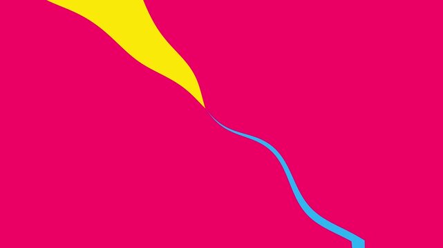 Vibrant Pansexual Pride Abstract Waves Flowing Dynamic Motion Background Pink Yellow Blue Color