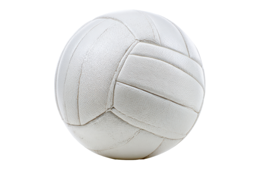 White volleyball isolated on transparent background. Classic white volleyball isolated on white background.