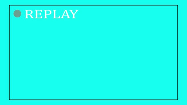 Cyan Replay Screen Animation with Clean Text Overlay for Sports Highlights, Gaming Recaps, Live Match Analysis, Broadcast Replays, Digital Scoreboards and Fast-Paced Media Production