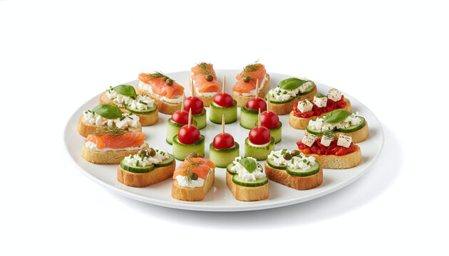 canapes isolated on white background