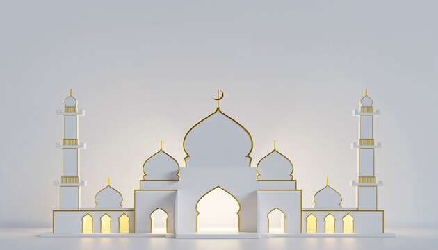 Celebrate Ramadan with this stunning mosque illustration, perfect for greeting cards, social media posts, and festive event promotions, enjoy Eid Mubarak - Powered by Adobe