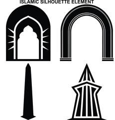 Islamic Silhouette Elements Set