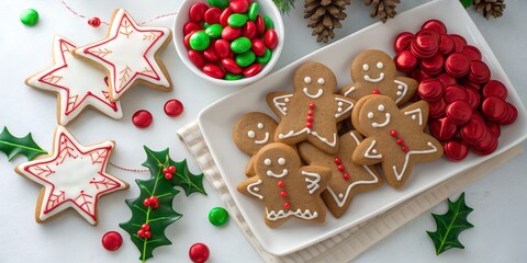 christmas gingerbread cookies and decorations