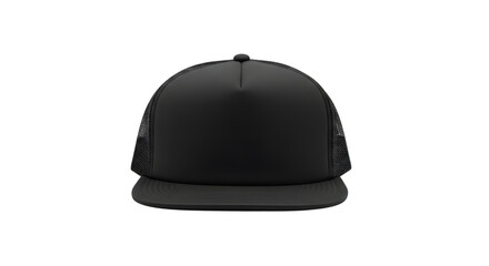 Fototapeta premium Black baseball cap isolated on transparent background