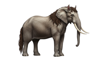 Deinotherium, an extinct relative of modern elephants, illustration isolated PNG with Transparent Background