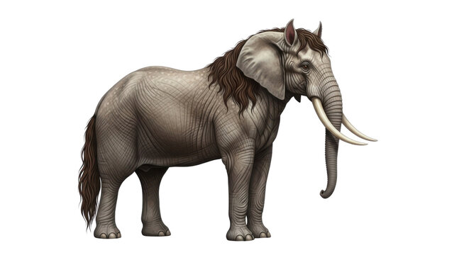 Deinotherium, an extinct relative of modern elephants, illustration isolated PNG with Transparent Background