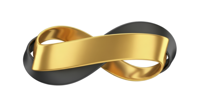 Infinity Symbol with Gold and Black Design - Conceptual Representation of Limitless Possibilities
