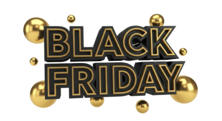 Luxurious 3D design promoting a grand seasonal sale, featuring elegant black and gold typography for exclusive shopping offers