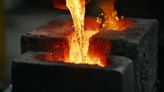 Medium shot of zinc die casting process highlighting molten metal flow and mold cavities for durable highprecision small part production.