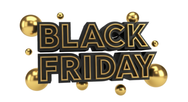 Luxurious 3D design promoting a grand seasonal sale, featuring elegant black and gold typography for exclusive shopping offers