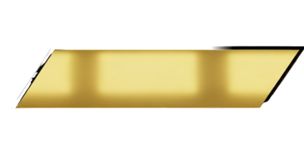 Abstract gold rectangle with a modern, elegant design and subtle highlights on a white background