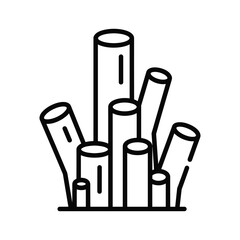 Abstract Cylindrical Pipes Outline Icon