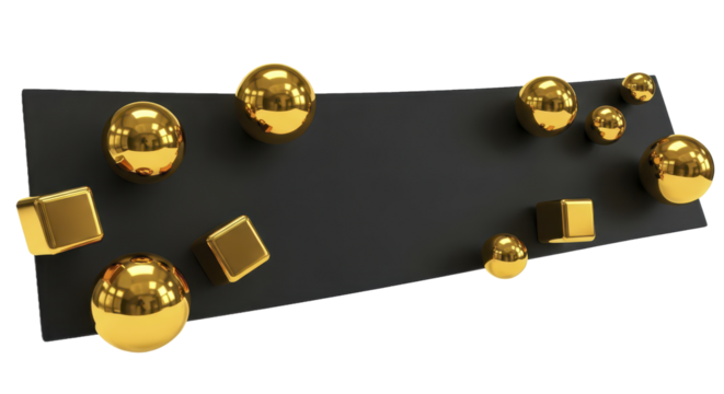 Golden Geometrics on Black An Elegant Abstract Composition