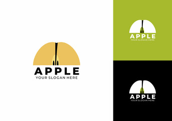 apple halves vector logo illustration