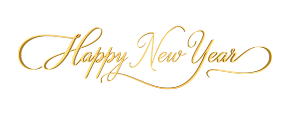 Happy new year text in 3d rendering isolated on white