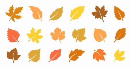 Yellow leaf icon set