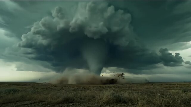Dramatic Footage of a Powerful Tornado Forming and Touching Down.