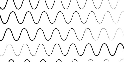 elegant abstract black wave lines forming fluid motion on a simple white background vector artwork.
