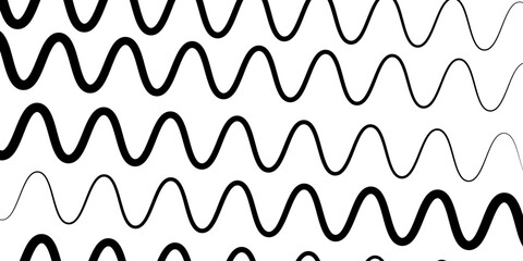 elegant abstract black wave lines forming fluid motion on a simple white background vector artwork.
