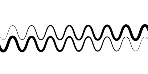 elegant abstract black wave lines forming fluid motion on a simple white background vector artwork.
