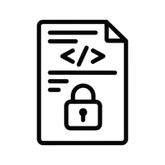 Obraz premium Secure Code File with Padlock Icon