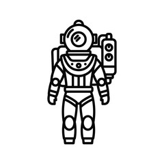 Diver or Astronaut Suit Outline Icon