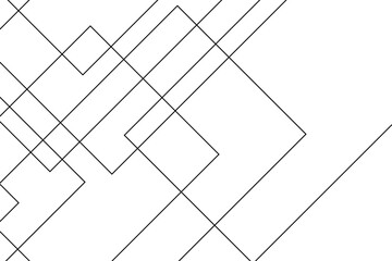 Abstract geometric black square line pattern illustration featuring modern minimal linear design shapes on a clean white background.
