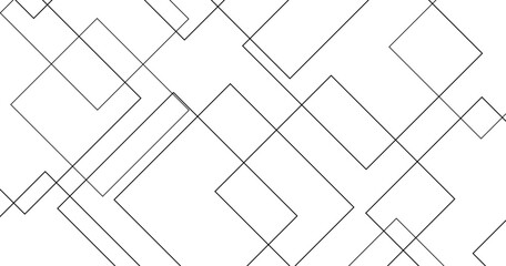 Abstract geometric black square line pattern illustration featuring modern minimal linear design shapes on a clean white background.

