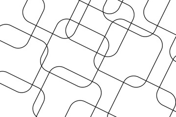 Abstract geometric black square line pattern illustration featuring modern minimal linear design shapes on a clean white background.
