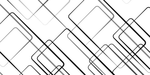 Abstract geometric black square line pattern illustration featuring modern minimal linear design shapes on a clean white background.
