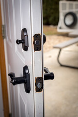 Garage door with a cracked opening