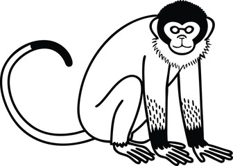 monkey face detailed silhouette vector illustration
