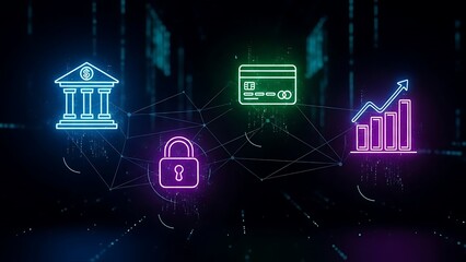 Secure digital finance technology and investment growth network for modern banking services.