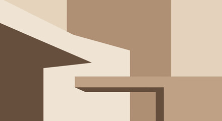 Geometric shapes and shadows create a minimalist composition.